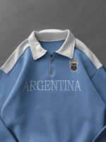 Argentina Half-Zip Oversized Sweatshirt – Premium Football Streetwear.
