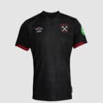 West Ham United black football jersey with club logo and Umbro branding.