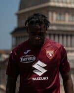 Official Torino FC 2024/25 home football jersey with sponsor logos.