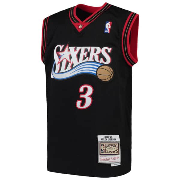 Authentic Allen Iverson 76ers Swingman Jersey Black.