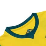 Brazil Kids World Cup 2026 home football jersey with vibrant yellow and green colors. Perfect for yo.