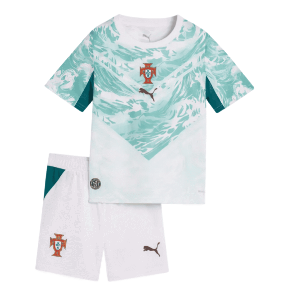 Portugal Kids World Cup Away Football Kit 2026 for young fans.