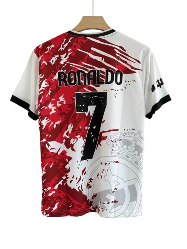 Cristiano Ronaldo Man United CR7 Special Edition football jersey with bold red and white design.