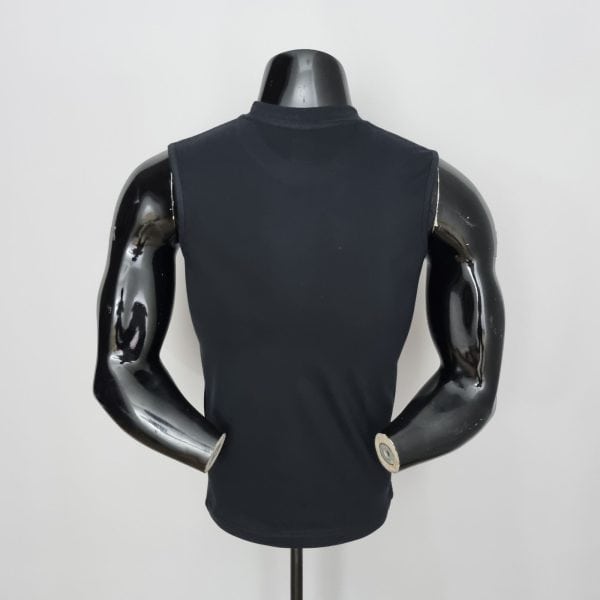 Rear view of black Nike sleeveless top