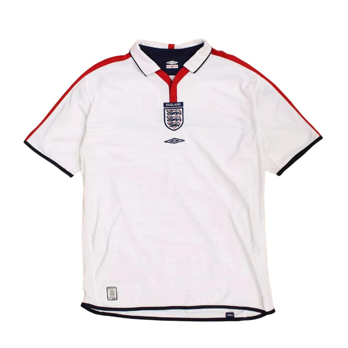 England home classic jersey 2004 with red, white, and navy colors.