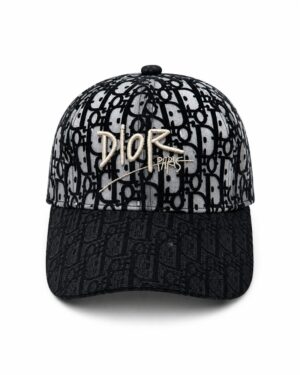 Luxury monogram contrast baseball cap with embroidered logo.