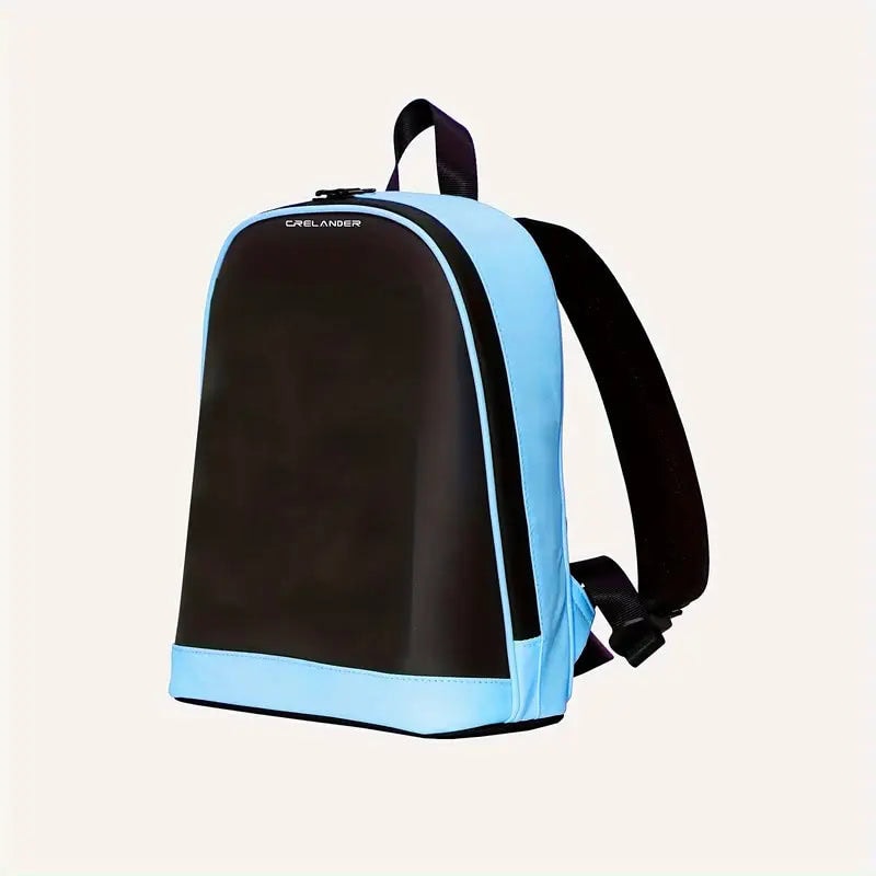 07e1700f-dbf9-4105-8a18-e50235da88f8 | UAE SPORT STORE Small backpack with light blue trim and black front panel, showing a top handle and single black shoulder strap against a light background.