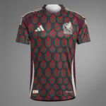 0c0gCrcM2WOuZSp | UAE SPORT STORE Maroon and teal patterned Mexico national team jersey with Adidas logo and crest on the chest.