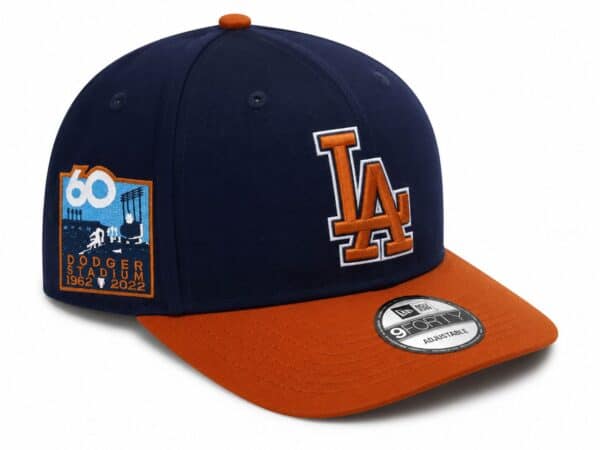 LA Dodgers Sunset Cap with embroidered patch and orange brim.