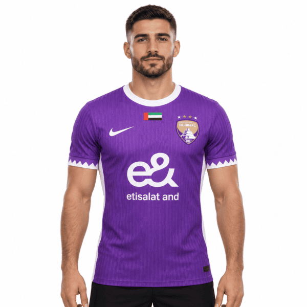 1 - UAE SPORT STORE Al Ain FC home jersey 2025/26 season purple kit with club crest and sponsor logo.