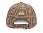 Luxury Fendi Savage Eyes Edition baseball cap in beige with logo pattern.