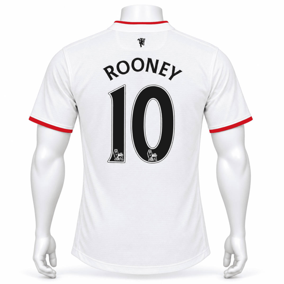 Manchester United home jersey 13/14 Rooney 10 with white and red colors.