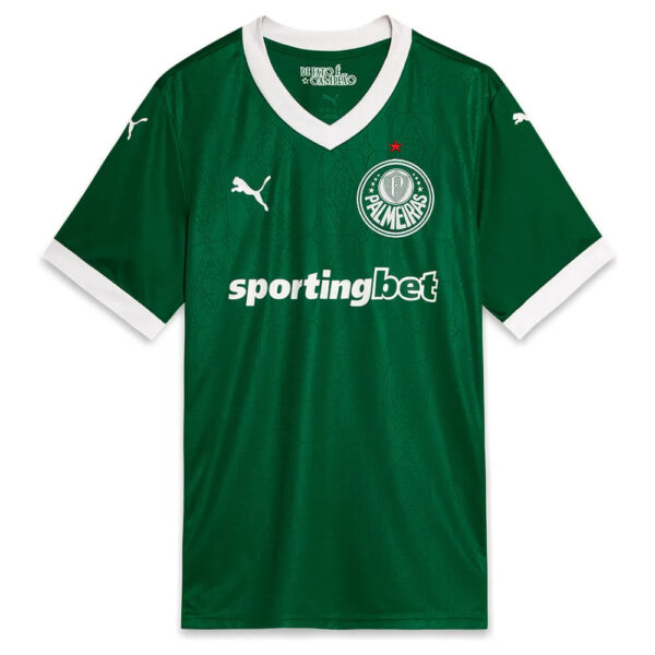 Green Palmeiras soccer jersey with white collar and cuffs, sponsor 'sportingbet' across chest, and club crest on left chest