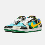 1_5b9c919c-2067-444d-968d-da13aa9242f4 | UAE SPORT STORE Colorful camo-pattern sneakers with turquoise toe, white laces, and a bright yellow swoosh on a green sole.
