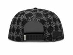 Black Monogram Cap with embroidered floral pattern and adjustable strap.