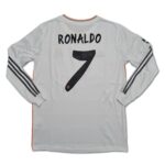 White soccer jersey showing the back with the name 'RONALDO' and large number 7.