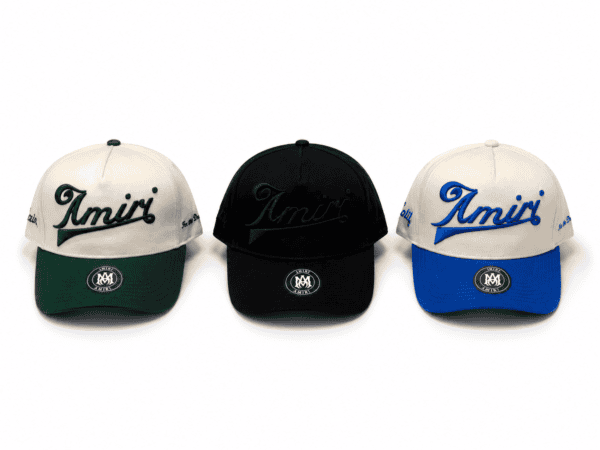 Vintage Script Street Cap with embroidered logo in various colors.