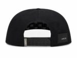 Vintage Script Street Cap in black with adjustable strap and embroidered logo.