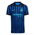 Inter Milan home jersey with blue and black vertical stripes, turquoise Nike swoosh, club crest with two stars, and 'betsson.sport' sponsor text.