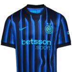 Inter Milan blue and black striped soccer jersey with Betsson sponsor logo on front