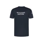 Back view of a dark navy Williams Racing T-shirt with a bold white 'WILLIAMS RACING' logo across the upper back, short sleeves visible.