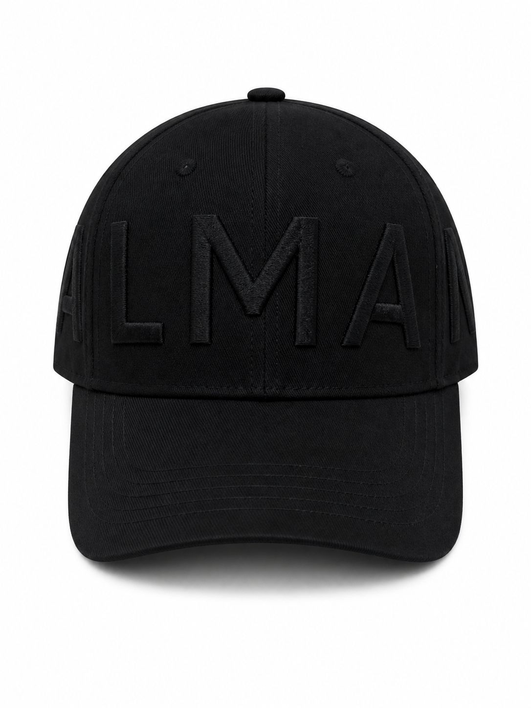 2f0e1adb-3713-4f59-935f-60a7db3faa64 Black baseball cap with large, raised LMA letters on the front panel.