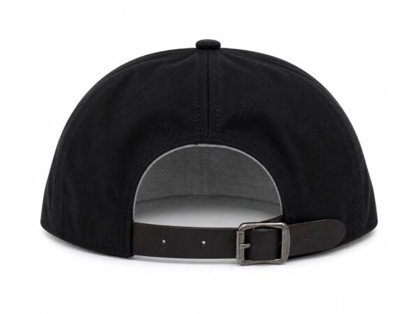 Black classic baseball cap with adjustable strap.