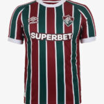 318RpnxyuzBf38j | UAE SPORT STORE Fluminense football jersey with green, maroon and white stripes, Umbro logo and SUPERBET sponsor badge on chest