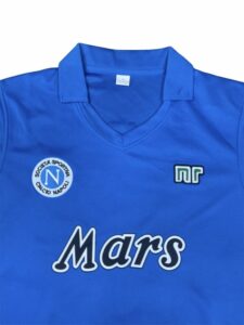 Blue Napoli soccer jersey with Mars sponsor, club crest on the left chest and NR emblem on the right.
