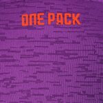 Purple textured fabric with orange 'ONE PACK' lettering at the top area.