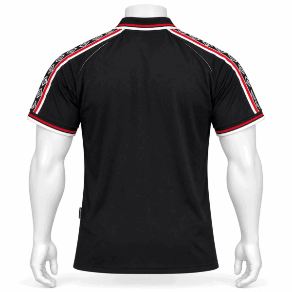 Black Manchester United away jersey 98/99 with red, white, and black trim.