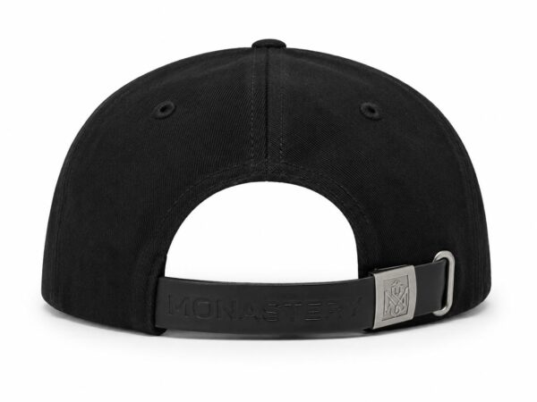 Black Monogram Cap with Adjustable Strap.