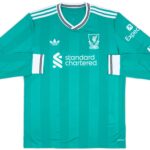 4068809557572-1_swtudwflcym6unzl | UAE SPORT STORE Teal Liverpool FC away jersey with white striped shoulders and sponsor logos