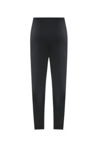 Black full-length pants with an elastic waistband and tapered legs, shown from the back/center.