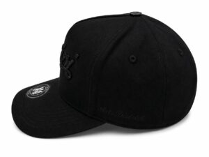 Black baseball cap with curved brim, featuring an embroidered front logo and 'Arts District' text along the side/sillhouette side patch.