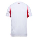 Back view of a white athletic jersey with red side panels, TÜRKİYE text at the neck area.
