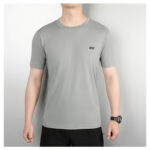 53c4ea33 | UAE SPORT STORE Man wearing a light gray Nike short-sleeve T-shirt, front view with small brand logo on chest.