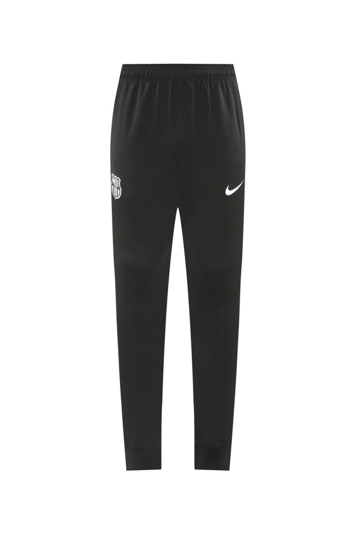 Black athletic joggers with an elastic waistband, featuring an NFL shield logo on the left thigh and a white Nike swoosh on the right thigh.