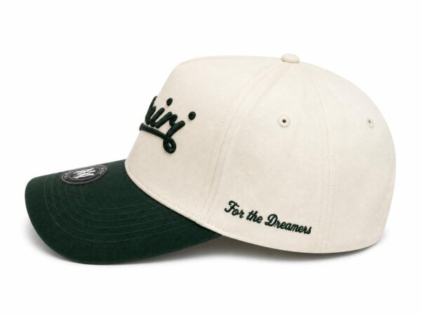 Vintage Script Street Cap with embroidered text and adjustable strap.