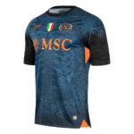 5a | UAE SPORT STORE Blue soccer jersey with orange MSC sponsor logo, Italian flag crest, and black sleeves.