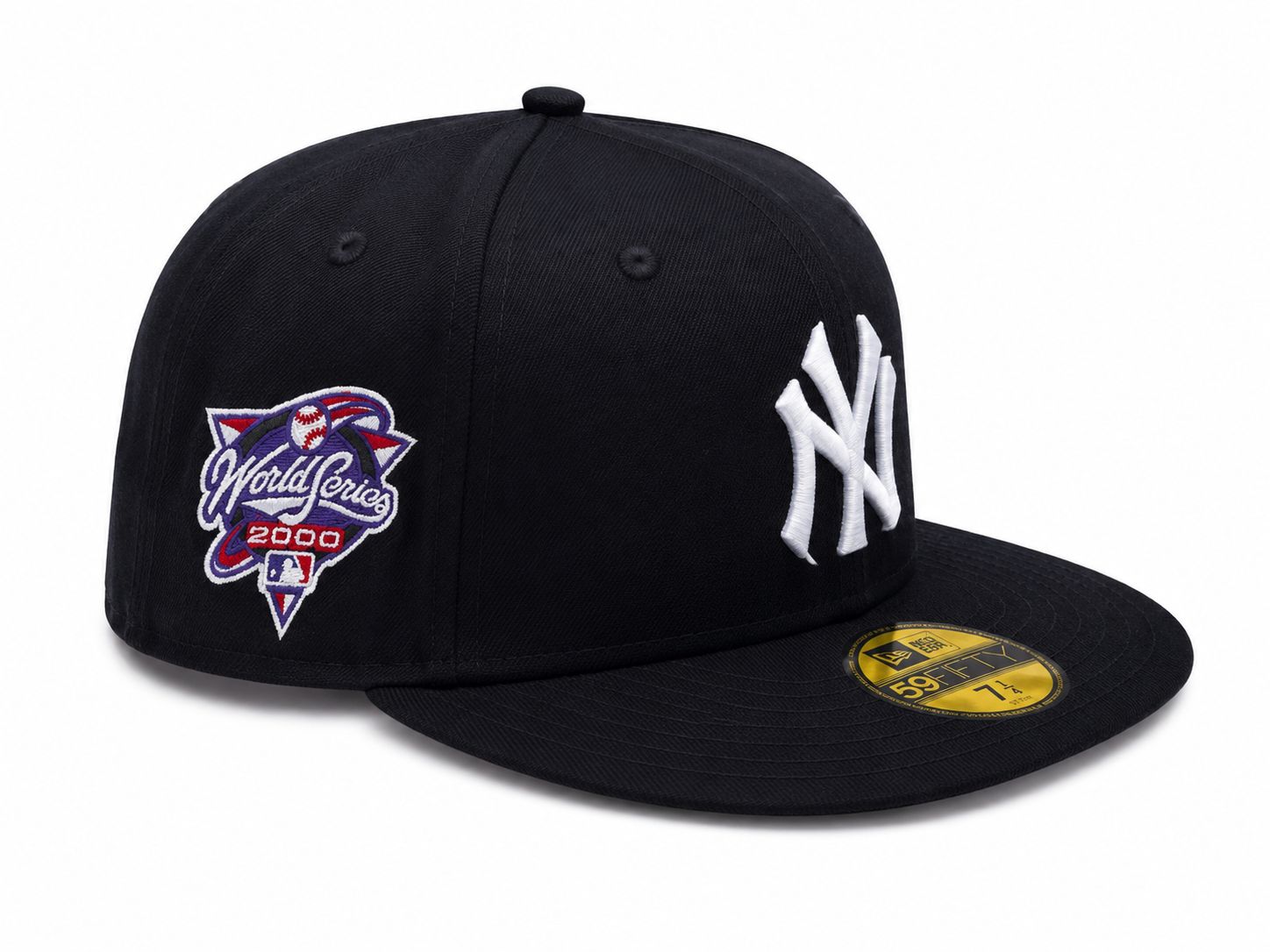 5d5aae19-754e-41e8-a7a4-e2a75a4f13ad | UAE SPORT STORE Black baseball cap with a white NY logo on the front and a World Series 2000 patch on the left side.