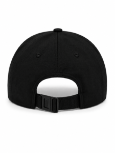 60BCBB56-B1D2-4B19-BD10-A898CAB5B5C0 | UAE SPORT STORE Back view of a black baseball cap with an adjustable strap and buckle