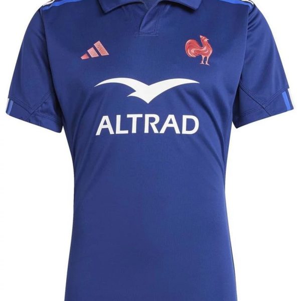 Blue rugby jersey featuring ALTRAD sponsor logo and a small red rooster crest on the chest