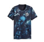 Blue abstract-pattern sports jersey with Puma logo and APF Paraguay crest on the chest, short sleeves.