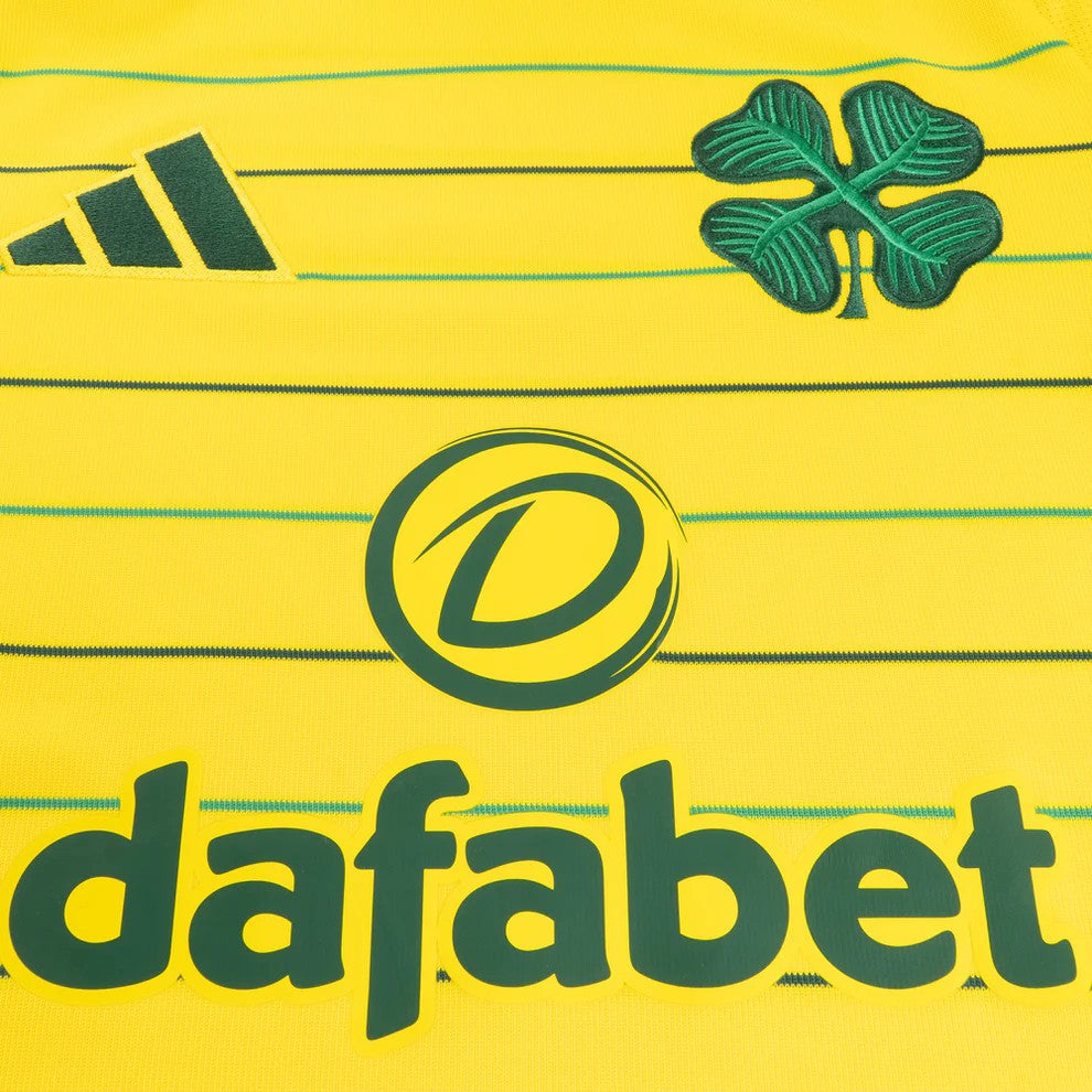 6TN9fVdd1L9hHAp | UAE SPORT STORE Bright yellow sports jersey featuring the Adidas logo, Celtic shamrock emblem, and Dafabet sponsor text.