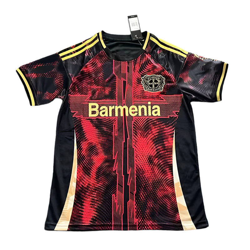 6efe8f48-fe05-4e52-a252-926e85e8ca5d Red and black athletic jersey with yellow trim and a crest on the left chest, featuring bold gold text across the front.