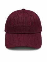 Luxury Dior monogram baseball cap in deep burgundy.