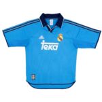 72ac16af-62fc-4ffe-a9f5-1bb32bd2cbae | UAE SPORT STORE Blue Real Madrid football jersey with TEKA sponsor and crest on a white background
