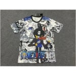 7338bc4098144e4c-1-800x800-1 | UAE SPORT STORE Flat lay One Piece graphic T-shirt with manga panels and the One Piece logo at the bottom left area.