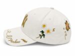 Yankees cap with embroidered floral and butterfly designs, stylish and trendy.